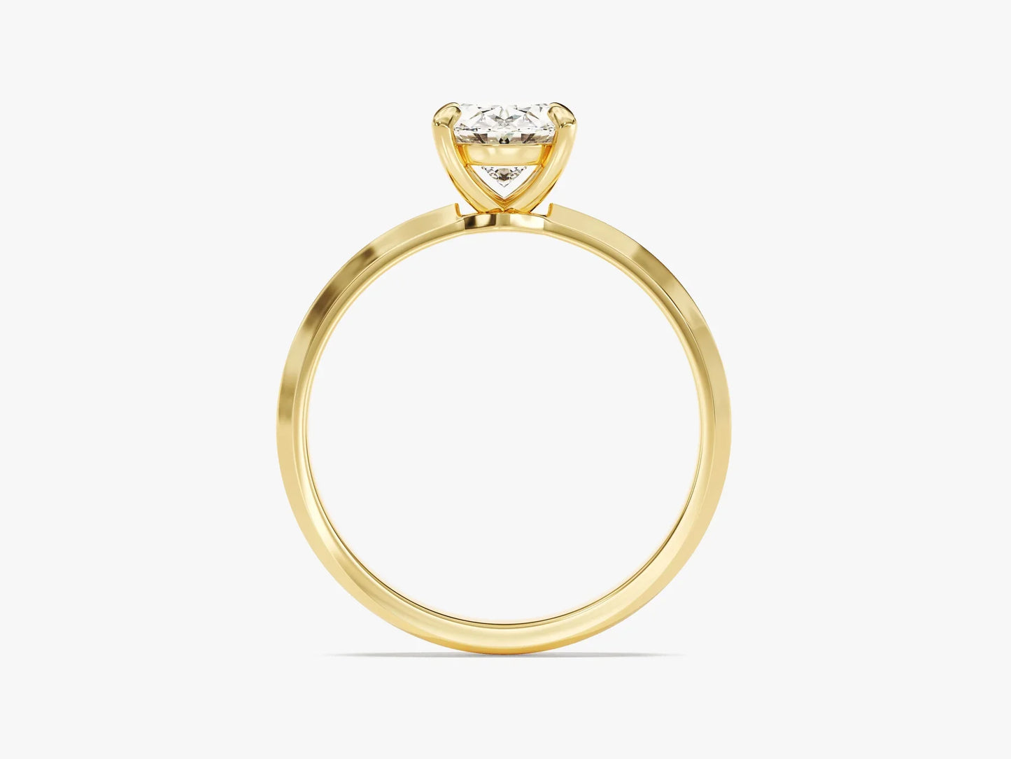 1.50CT Oval Diamond Knife Edge Solitaire Moissanite Engagement Ring