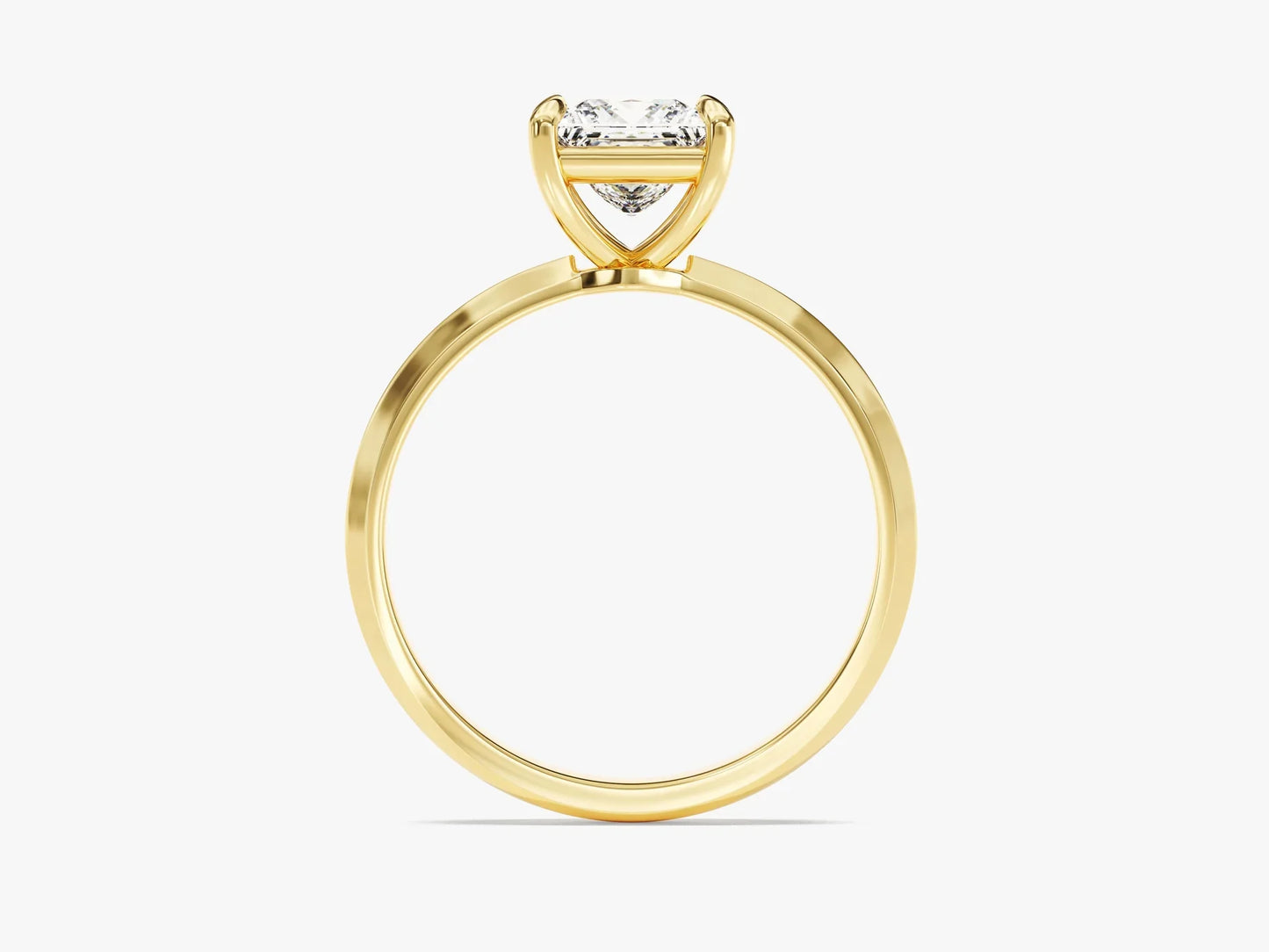 1.0CT Princess Diamond Knife Edge Solitaire Moissanite Engagement Ring