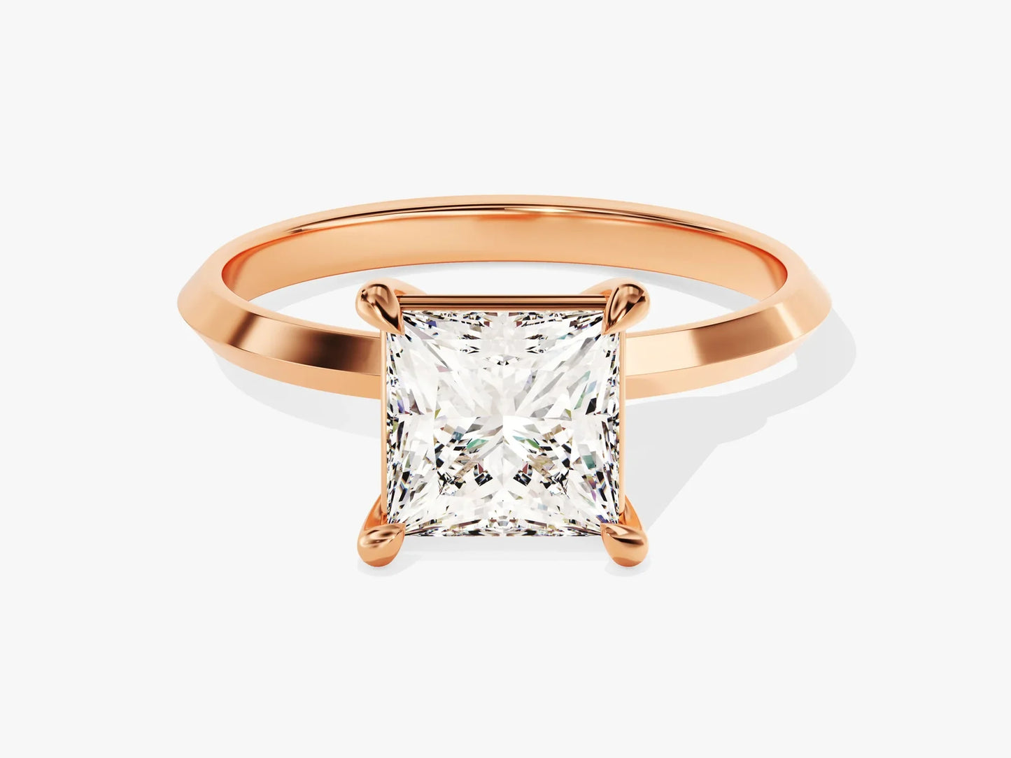 1.50CT Princess Diamond Knife Edge Solitaire Moissanite Engagement Ring