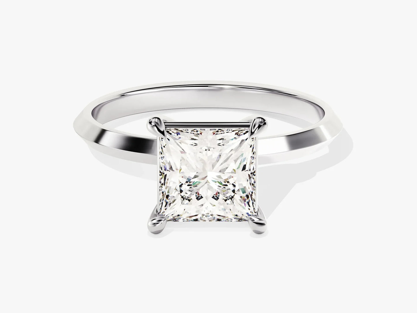 1.50CT Princess Diamond Knife Edge Solitaire Moissanite Engagement Ring