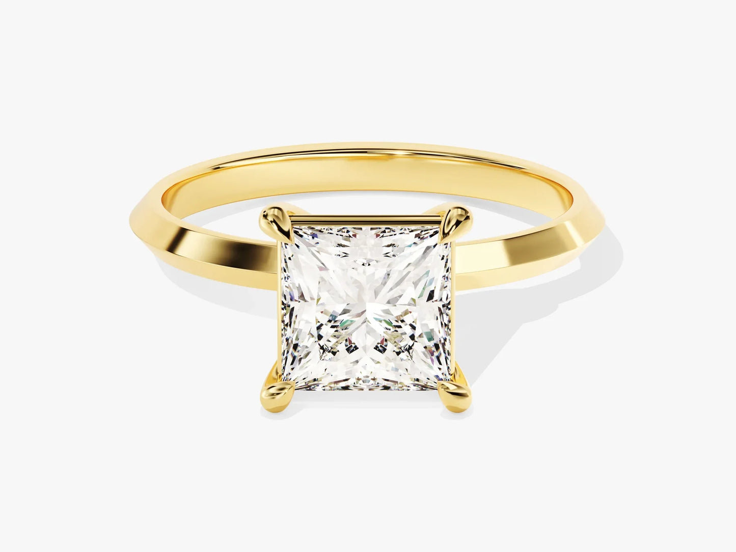 1.50CT Princess Diamond Knife Edge Solitaire Moissanite Engagement Ring