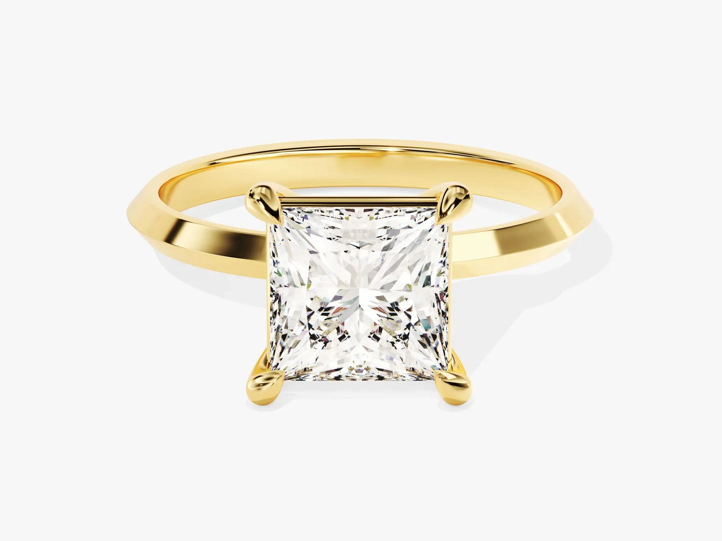 2.0CT Princess Diamond Kinfe Edge Solitaire Moissanite Engagement Ring
