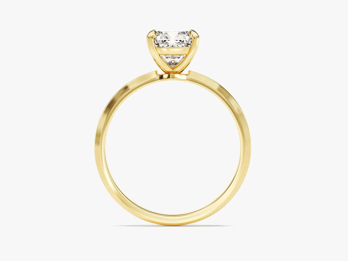 1.50CT Cushion Diamond Knife Edge Solitaire Moissanite Engagement Ring