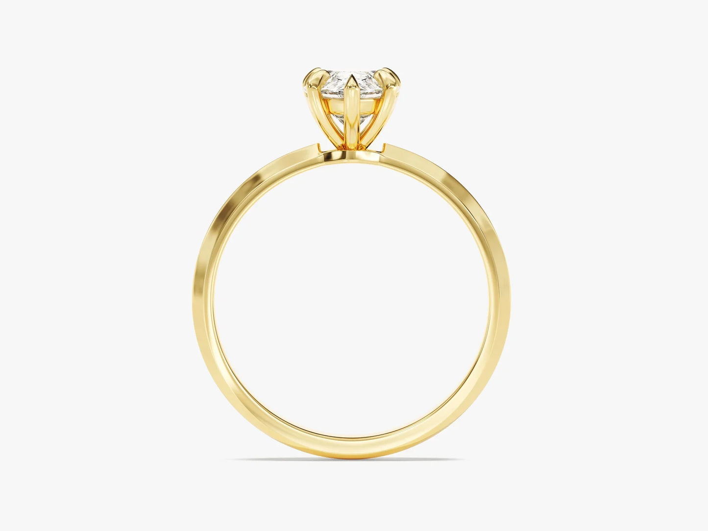 1.50CT Pear Diamond Knife Edge Solitaire Moissanite Engagement Ring