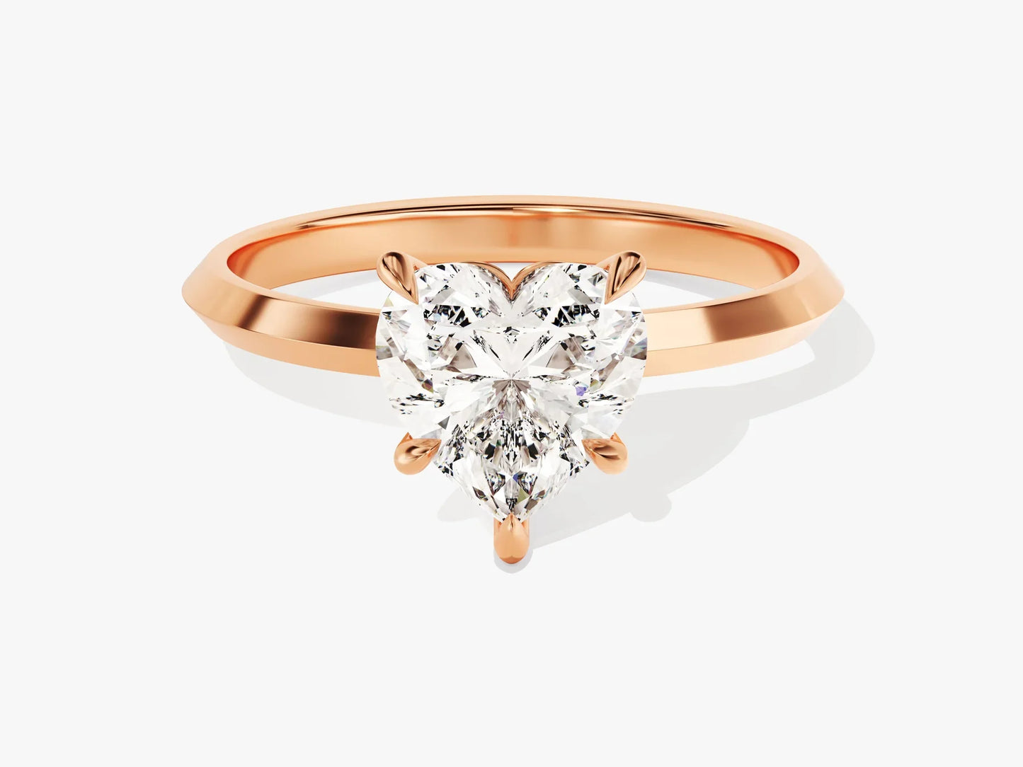 1.50CT Heart Diamond Knife Edge Solitaire Moissanite Engagement Ring