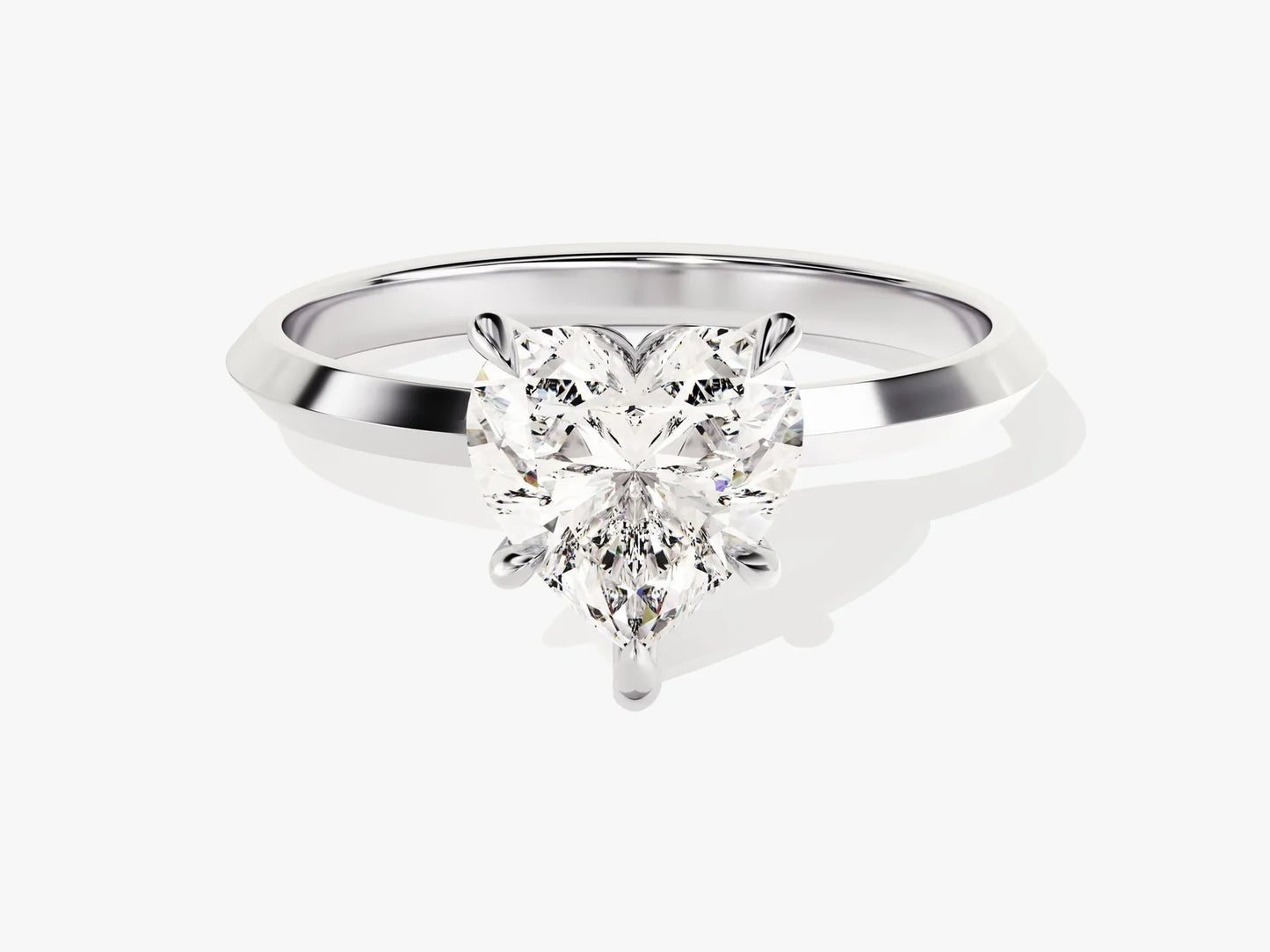 1.50CT Heart Diamond Knife Edge Solitaire Moissanite Engagement Ring