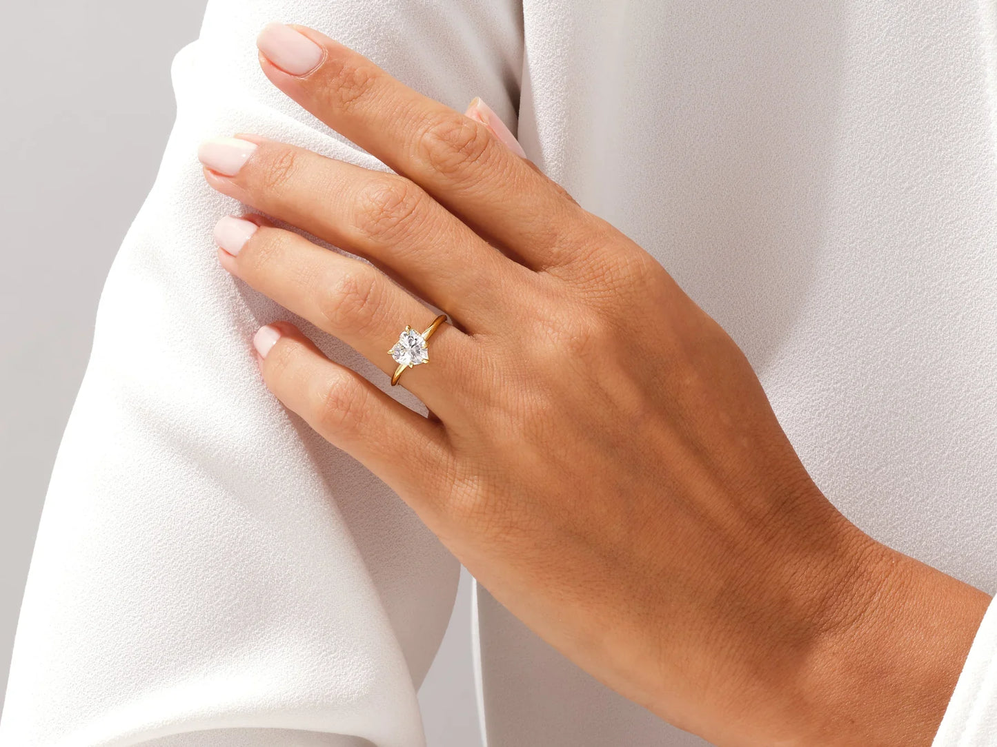 1.50CT Heart Diamond Knife Edge Solitaire Moissanite Engagement Ring