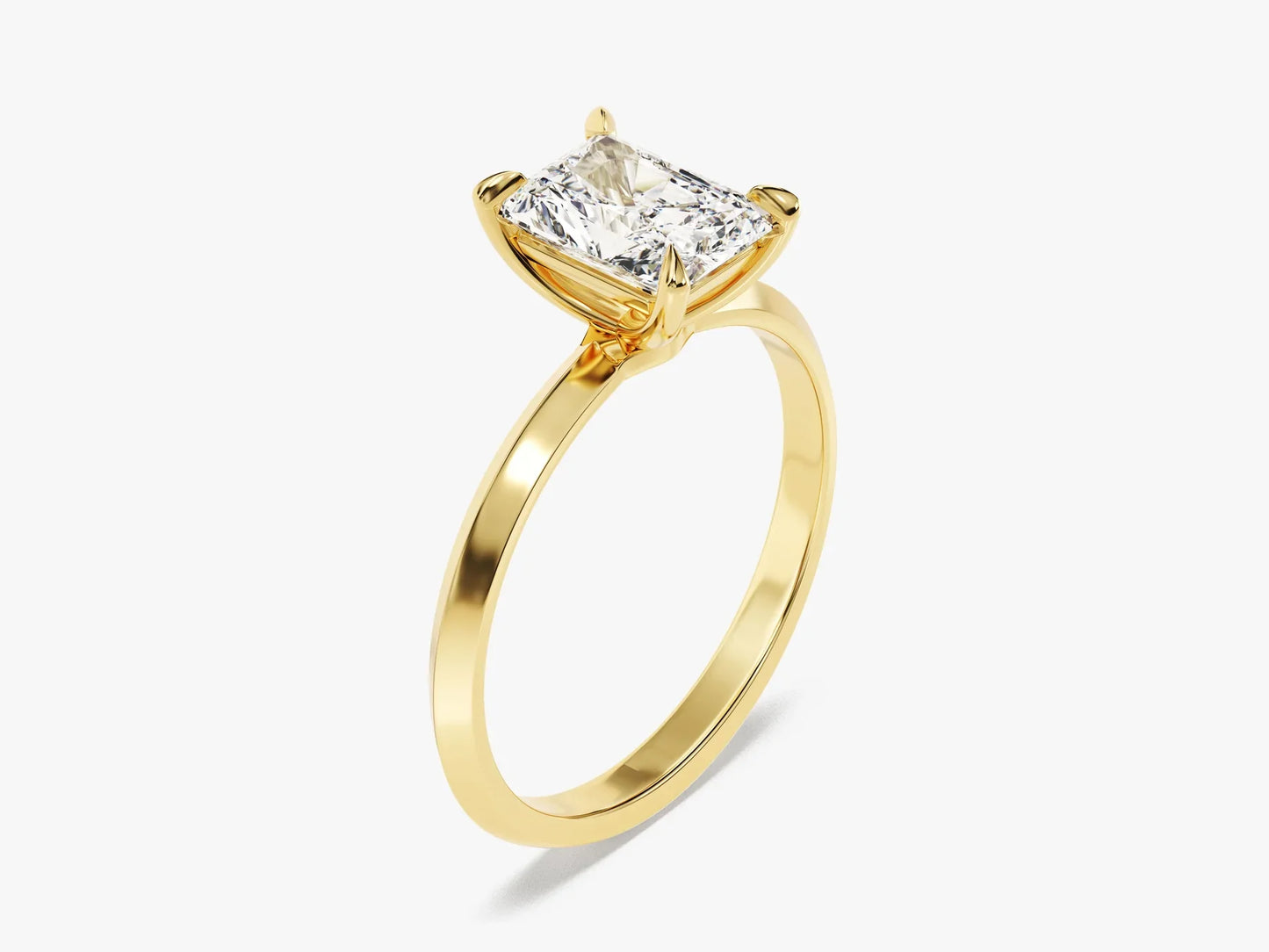 1.50CT Radiant Diamond Knife Edge Solitaire Moissanite Engagement Ring