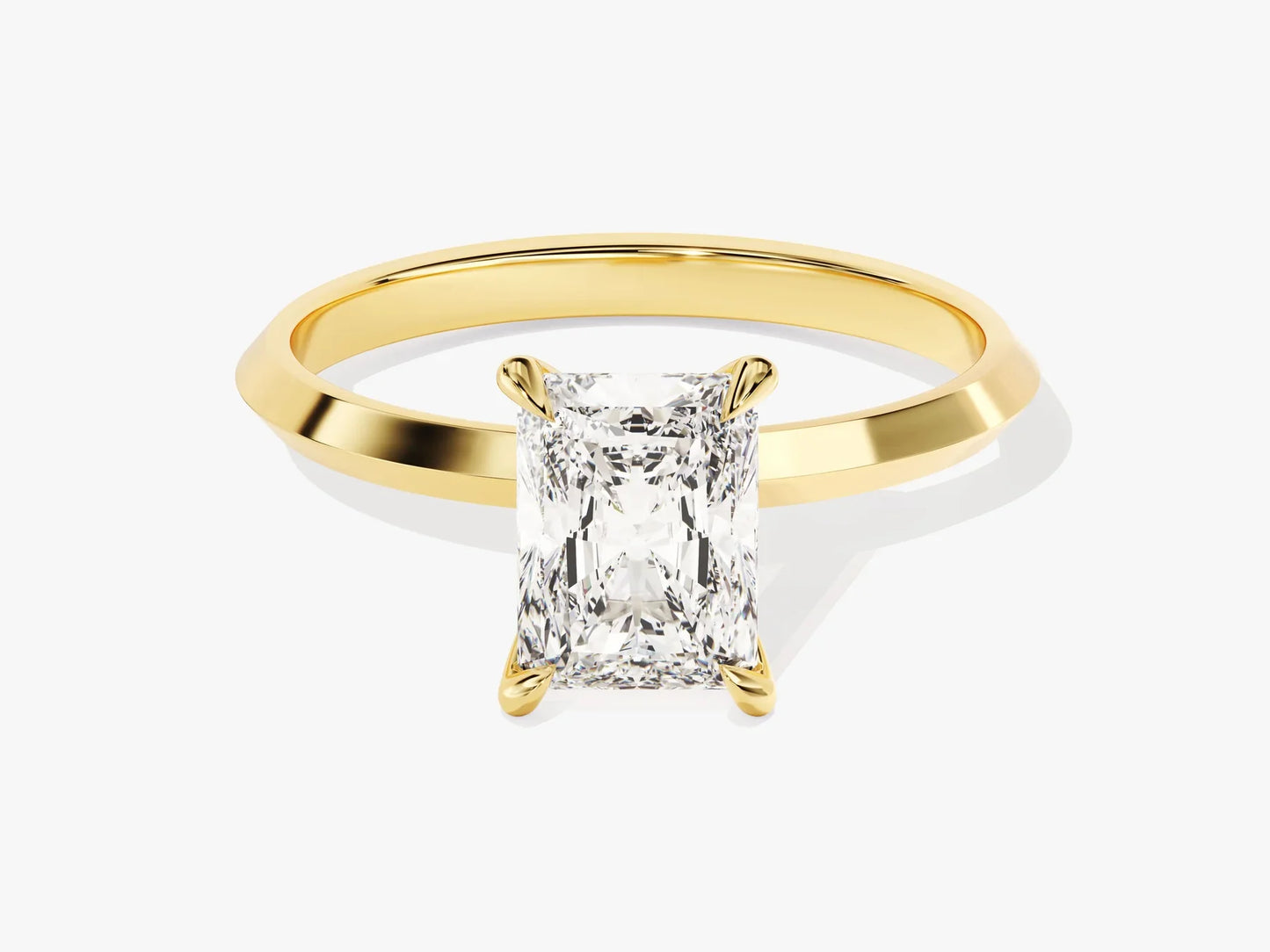 1.50CT Radiant Diamond Knife Edge Solitaire Moissanite Engagement Ring