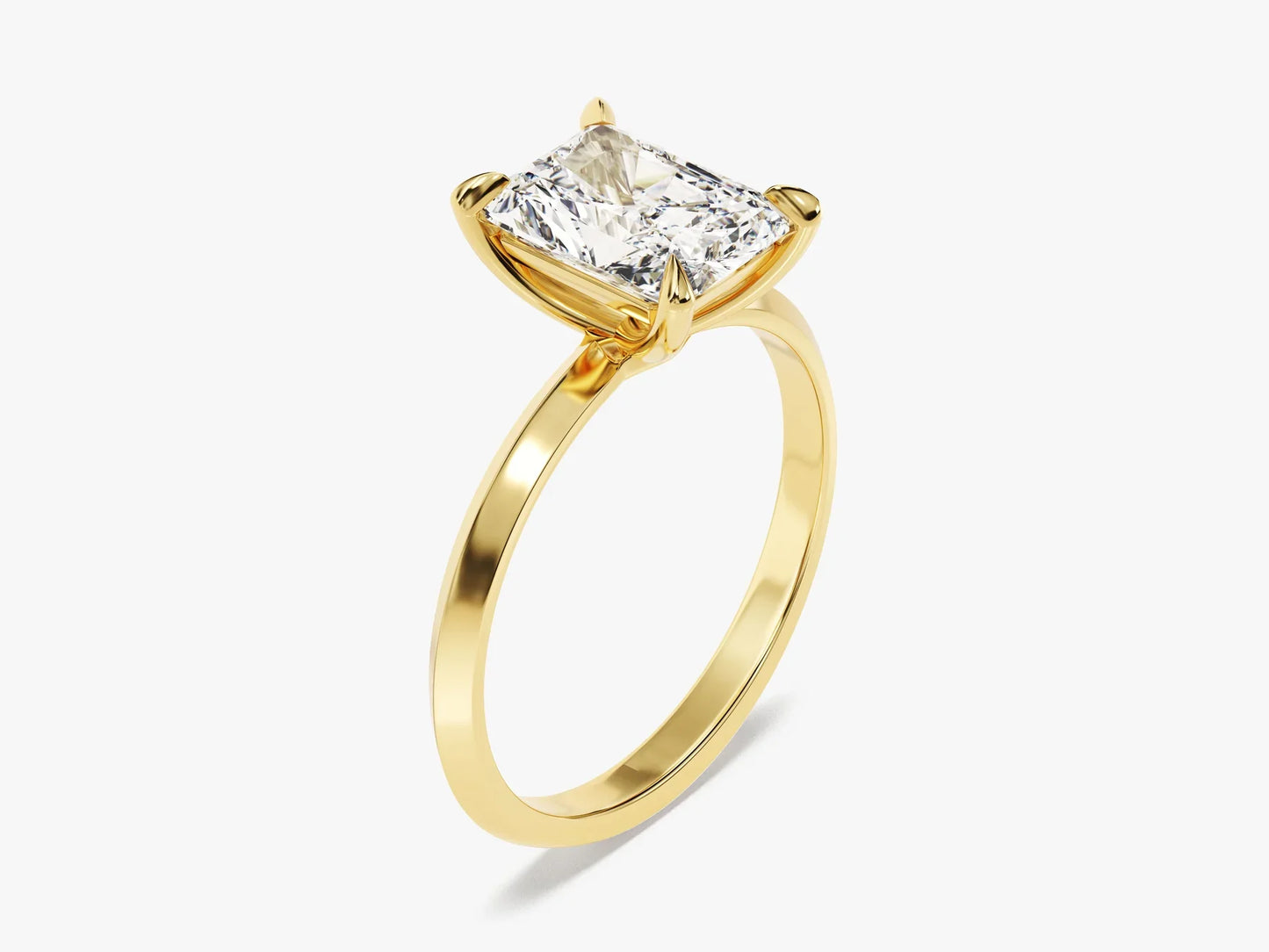 2.0CT Radiant Diamond Kinfe Edge Solitaire Moissanite Engagement Ring