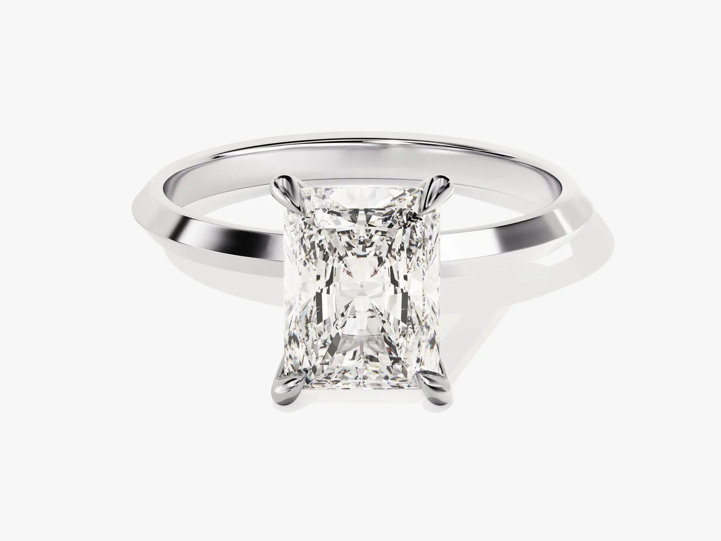 2.0CT Radiant Diamond Kinfe Edge Solitaire Moissanite Engagement Ring