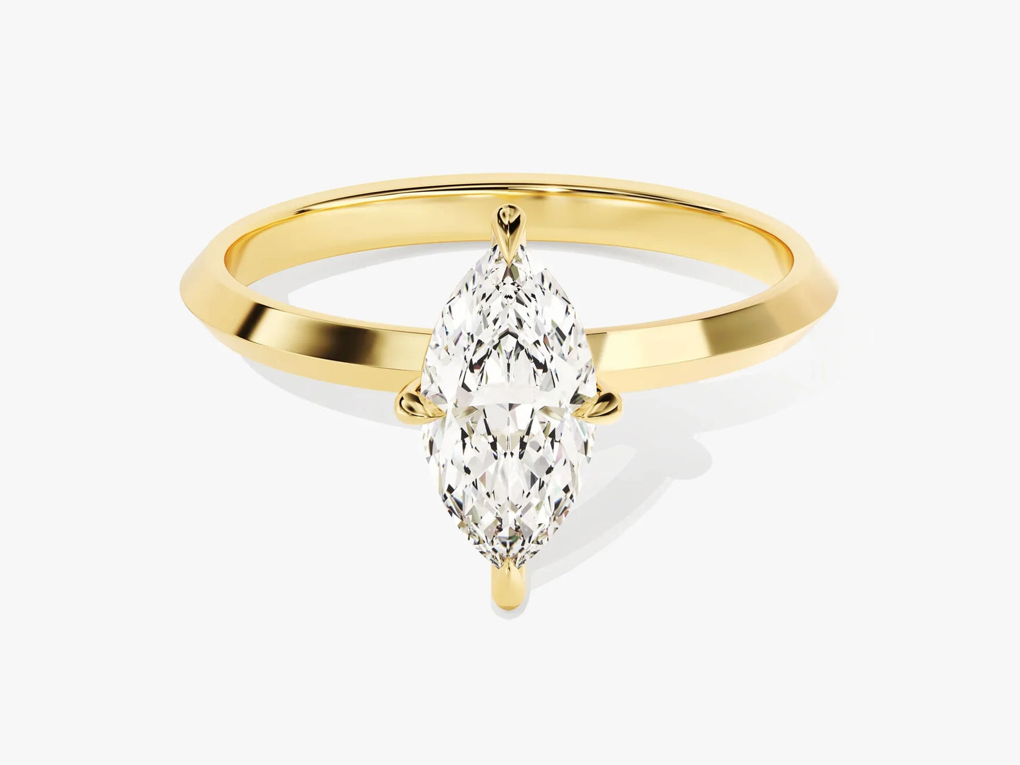 1.0CT Marquise Diamond Knife Edge Solitaire Moissanite Engagement Ring