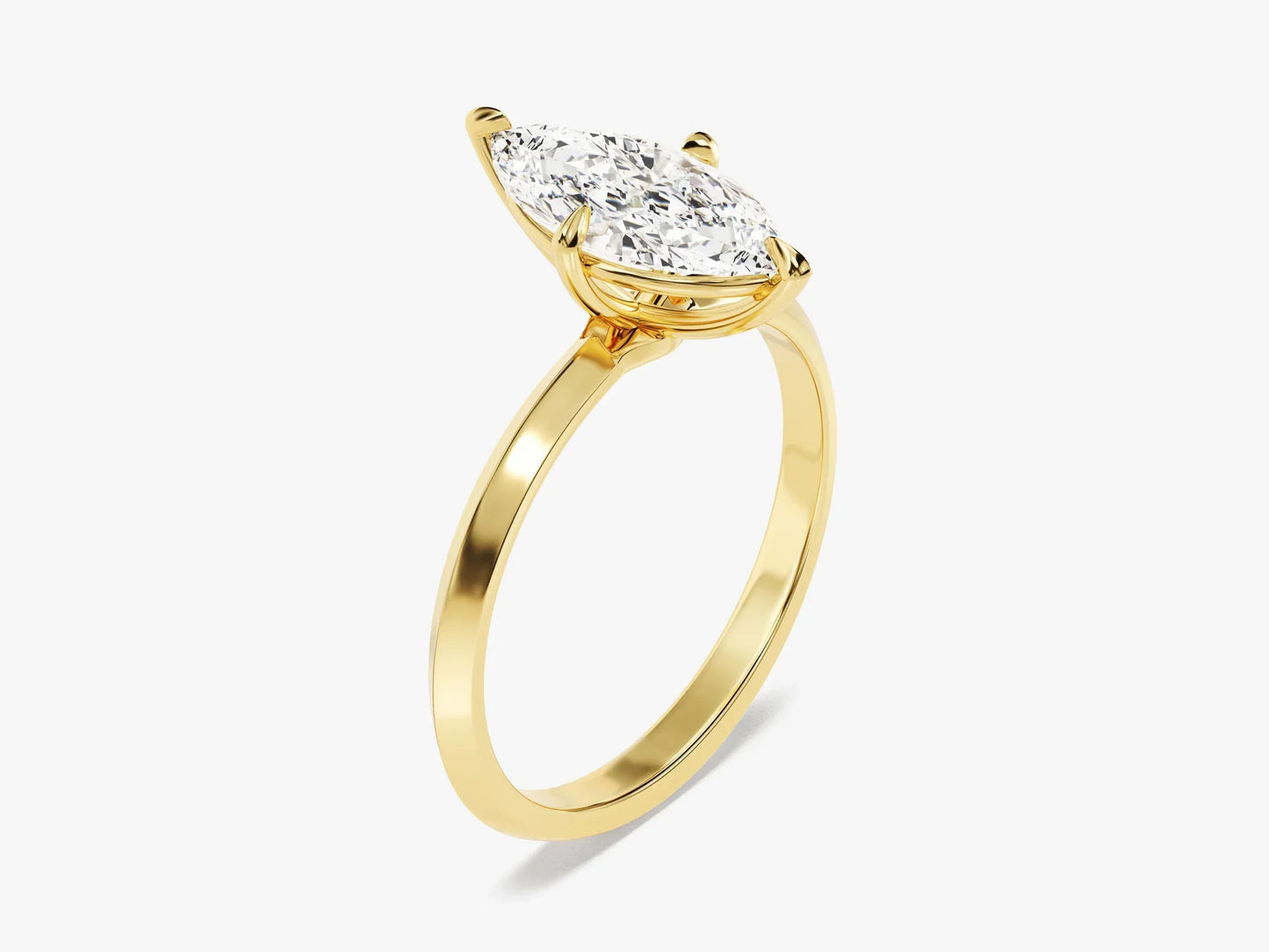 1.50CT Marquise Diamond Knife Edge Solitaire Moissanite Engagement Ring