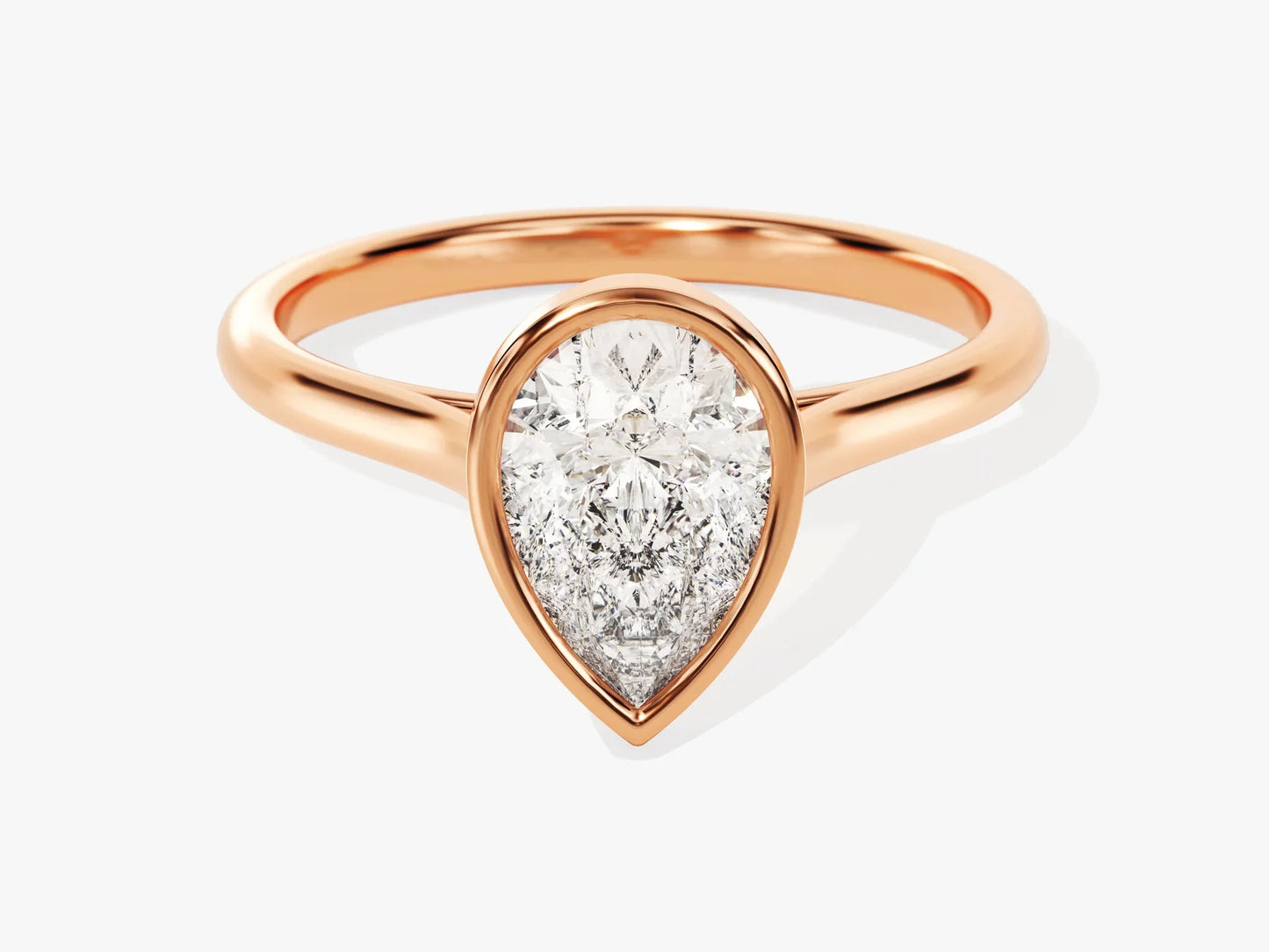 1.50CT Pear Cut Bezel Setting Solitaire Moissanite Engagement Ring