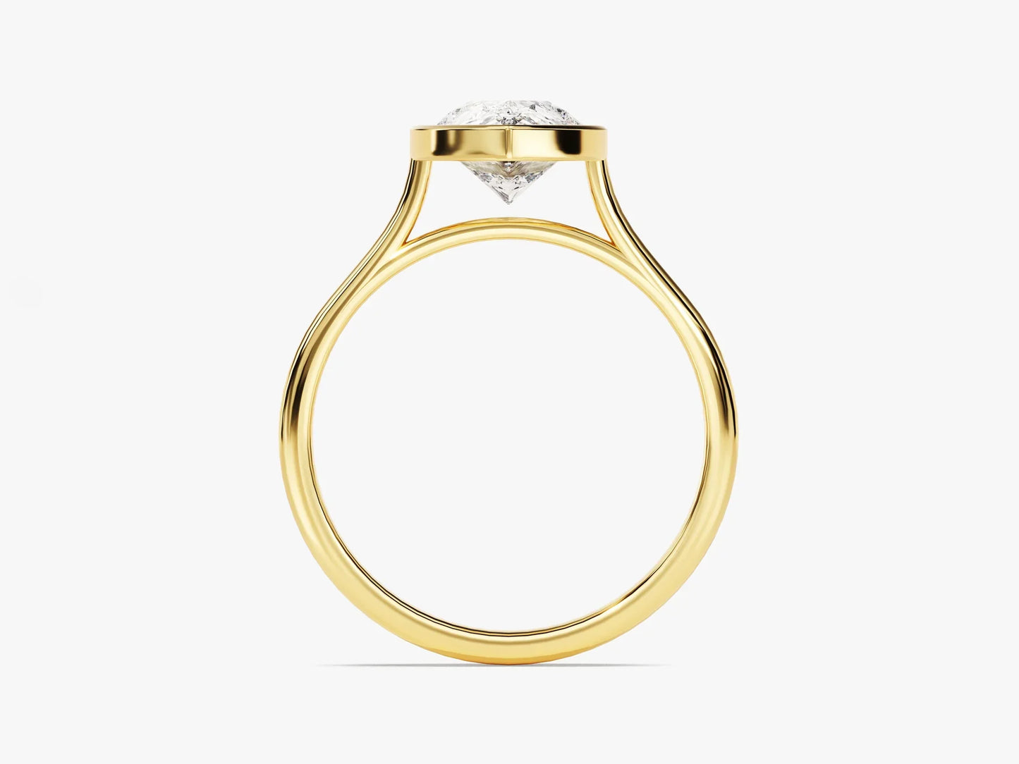 2.0CT Pear Cut Bezel Setting Solitaire Moissanite Engagement Ring