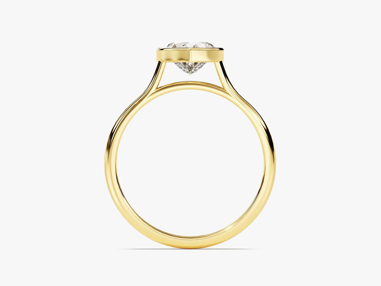1.0CT Heart Diamond Bezel Setting Solitaire Moissanite Engagement Ring