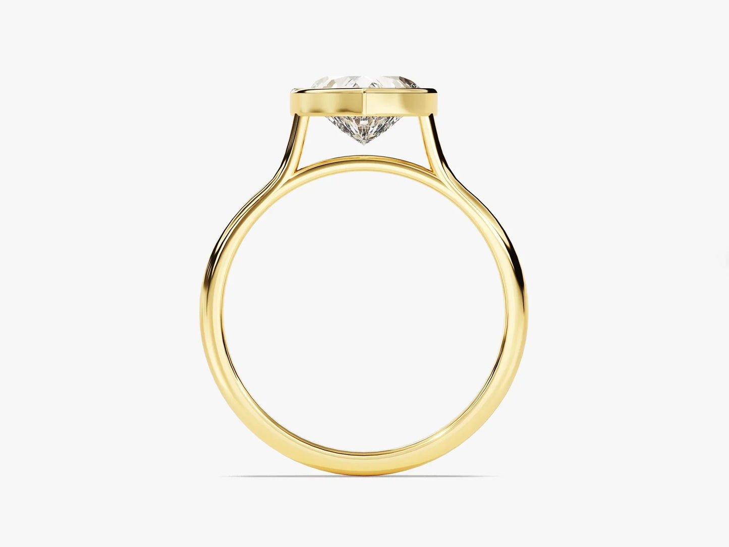 1.50CT Heart Cut Bezel Setting Solitaire Moissanite Engagement Ring