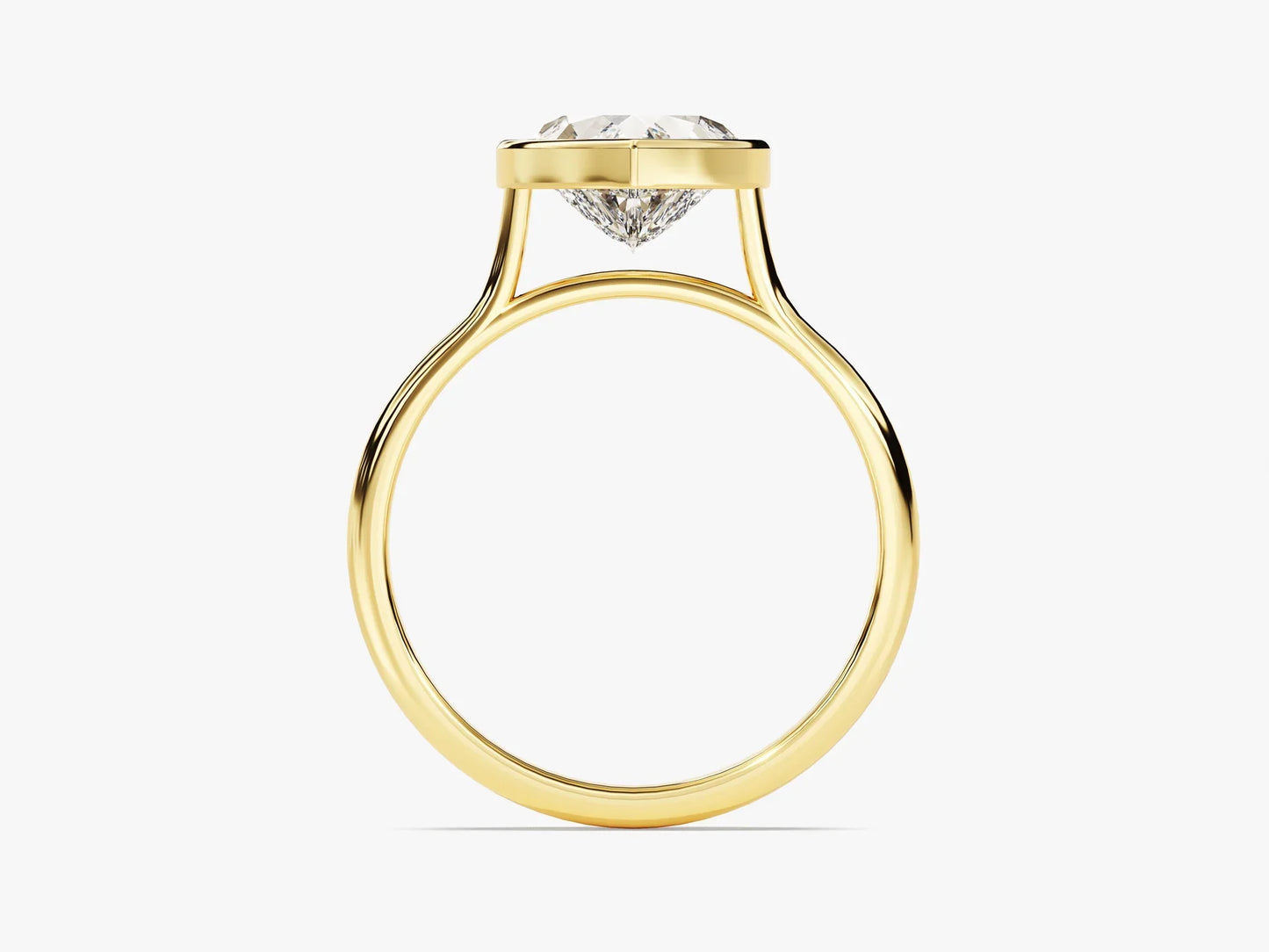 2.0CT Heart Cut Bezel Setting Solitaire Moissanite Engagement Ring