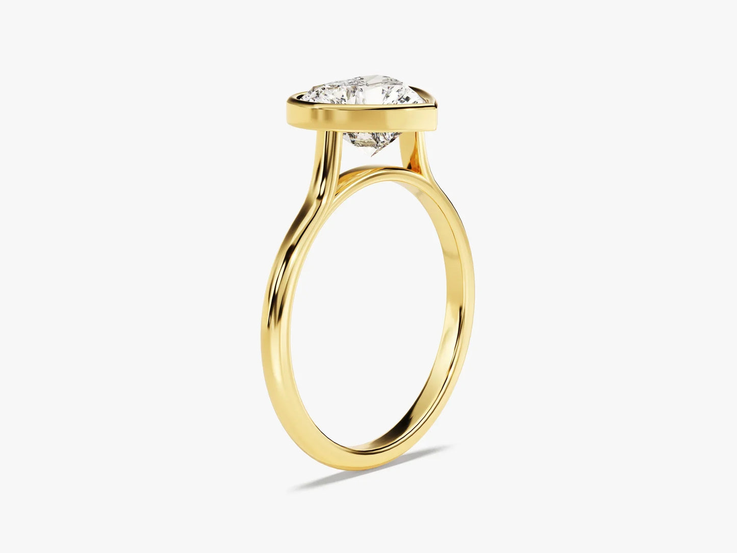 2.0CT Heart Cut Bezel Setting Solitaire Moissanite Engagement Ring