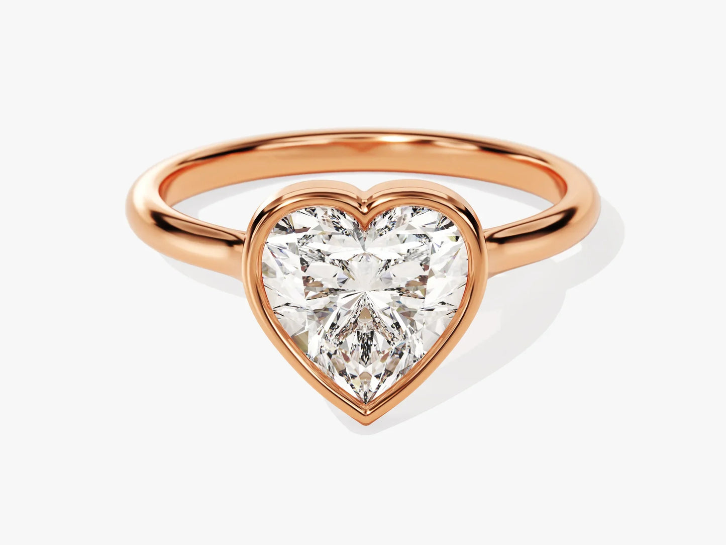 2.0CT Heart Cut Bezel Setting Solitaire Moissanite Engagement Ring