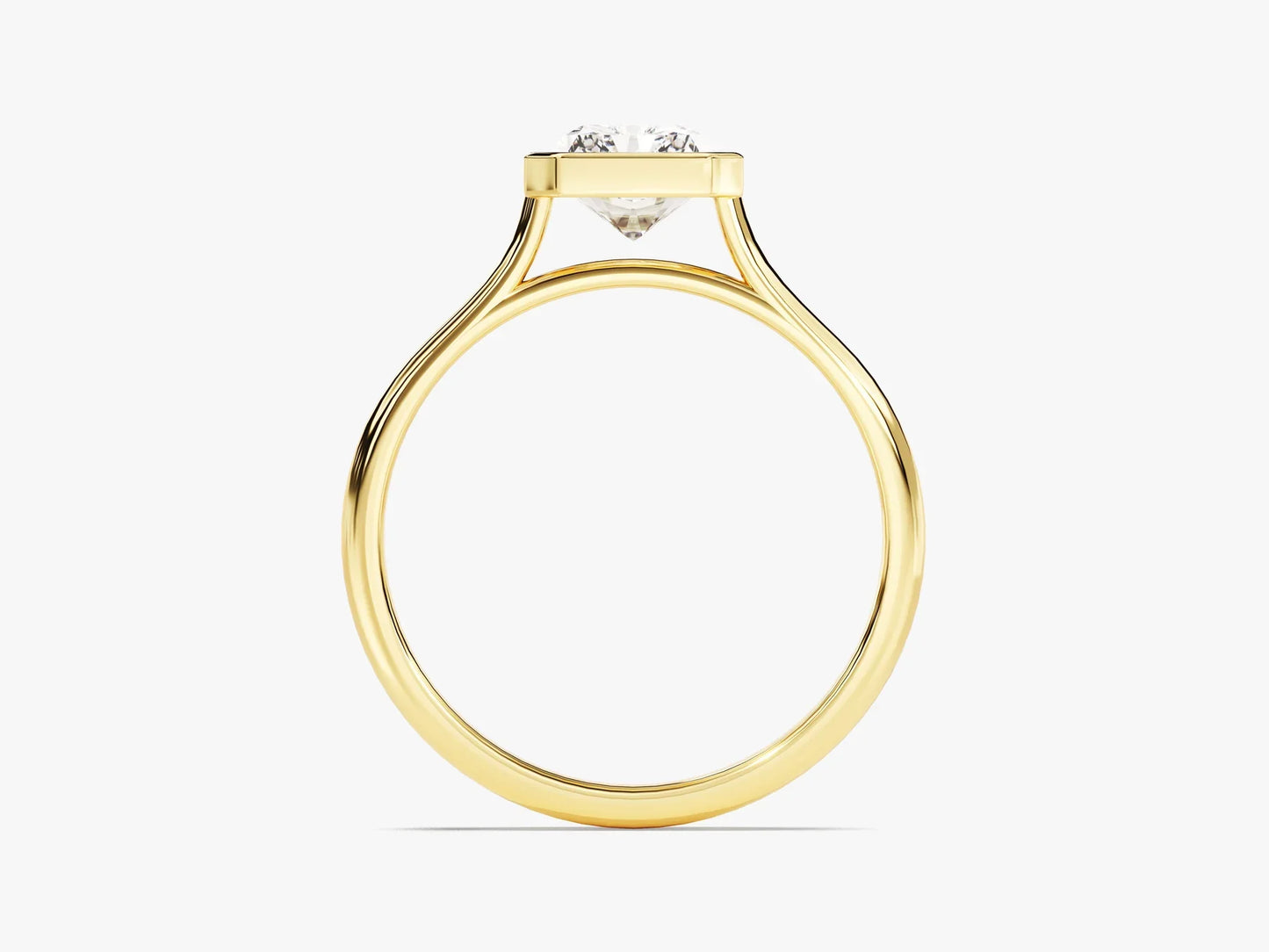 1.50CT Radiant Cut Bezel Setting Solitaire Moissanite Engagement Ring