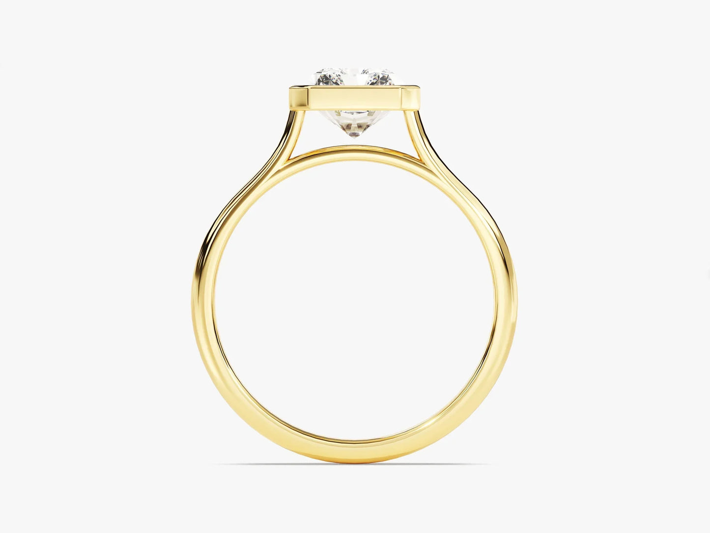 2.0CT Radiant Cut Bezel Setting Solitaire Moissanite Engagement Ring