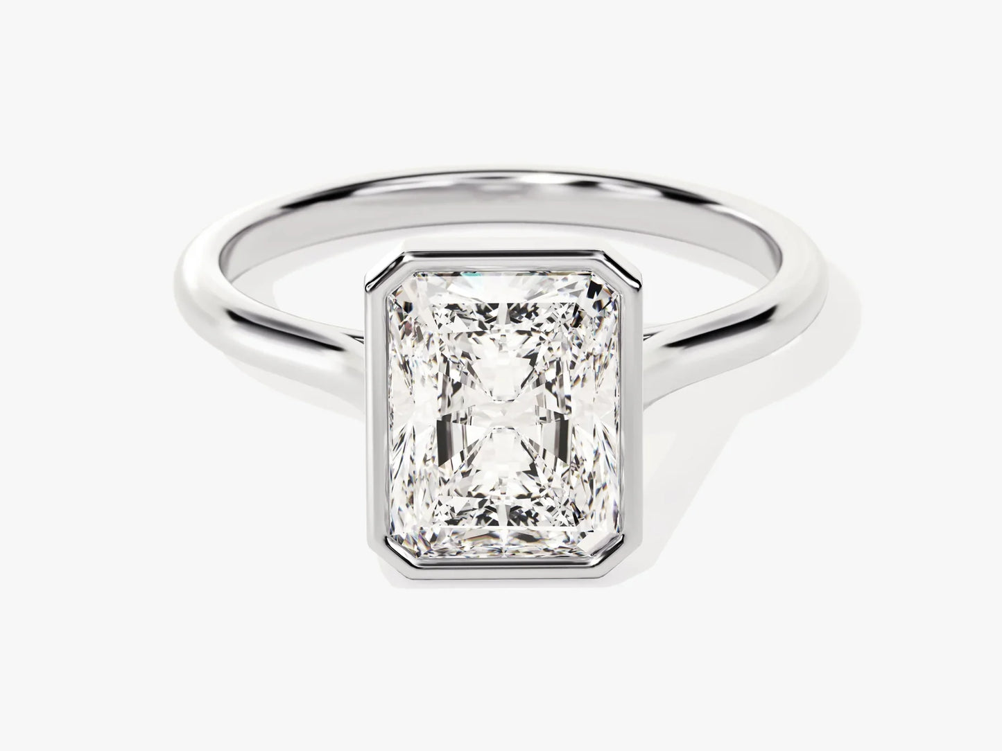 2.0CT Radiant Cut Bezel Setting Solitaire Moissanite Engagement Ring