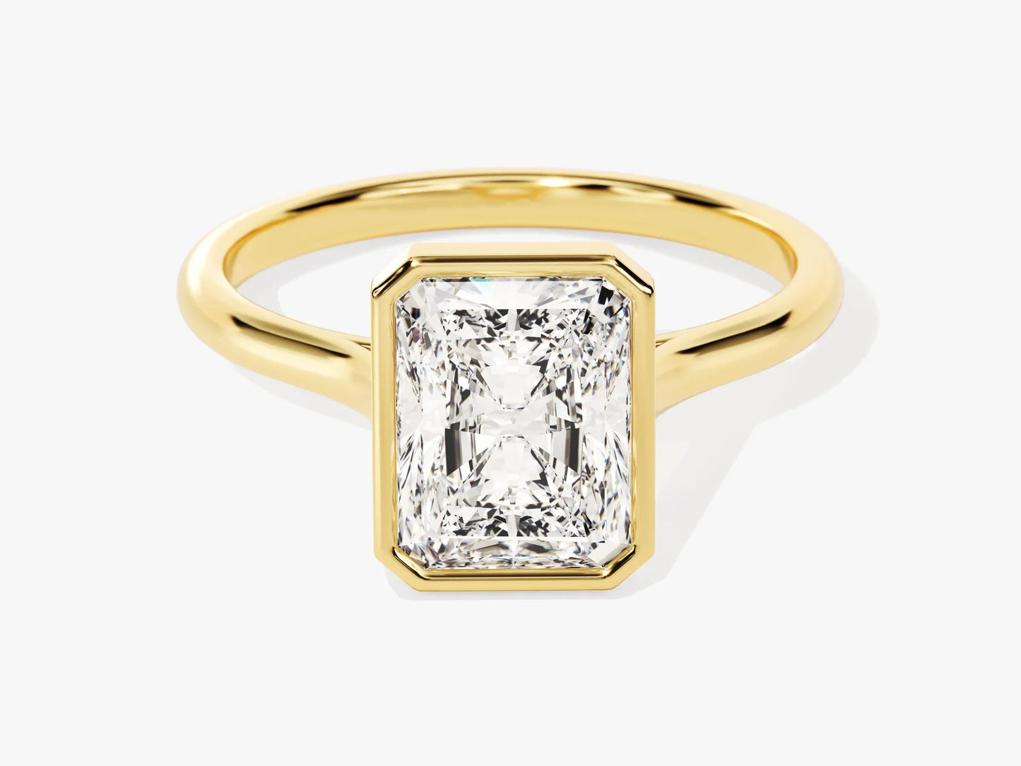 2.0CT Radiant Cut Bezel Setting Solitaire Moissanite Engagement Ring