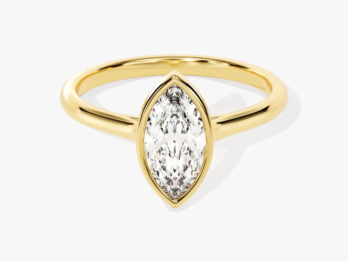 1.0CT Marquise Diamond Bezel Setting Solitaire Moissanite Engagement Ring