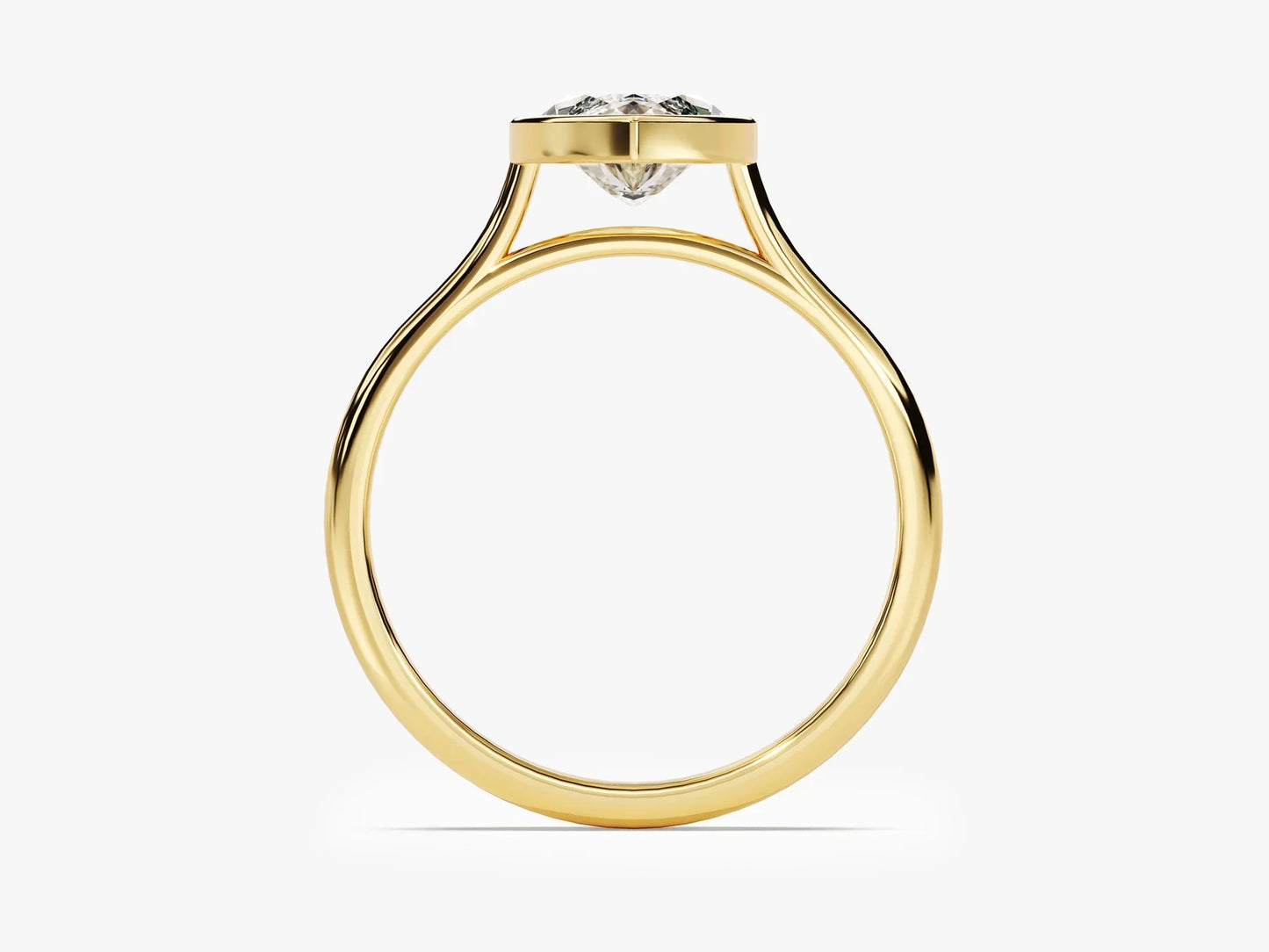 2.0CT Marquise Cut Bezel Setting Solitaire Moissanite Engagement Ring
