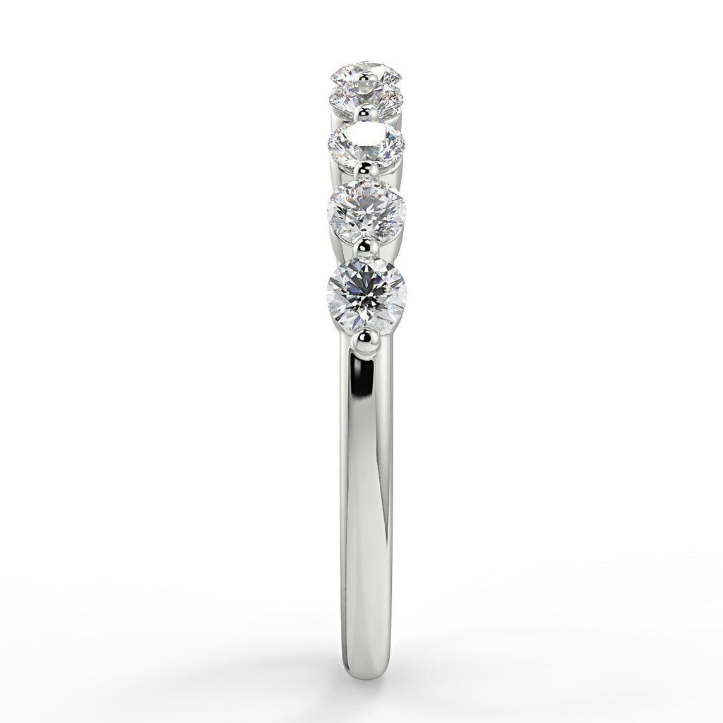 0.44 TCW Round Moissanite Half Eternity Wedding Band