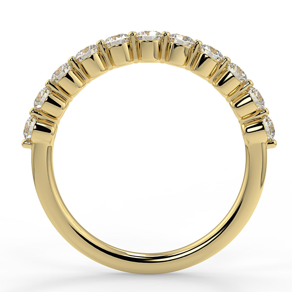 0.44 TCW Round Moissanite Half Eternity Wedding Band