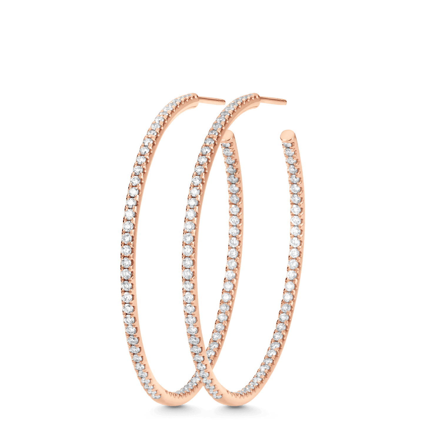 1.37 TCW Round Moissanite Diamond Hoop Earrings