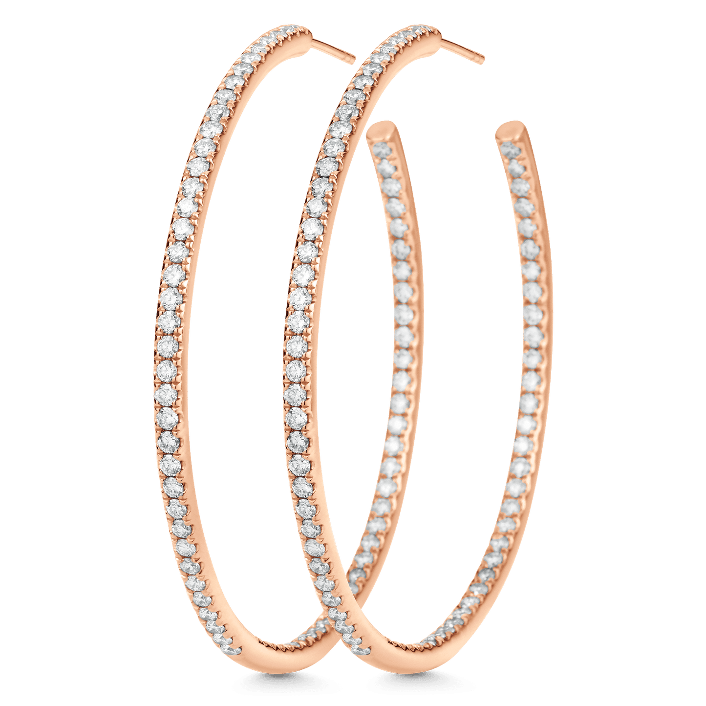 2.25 TCW Round Moissanite Diamond Inside Out Hoop Earrings