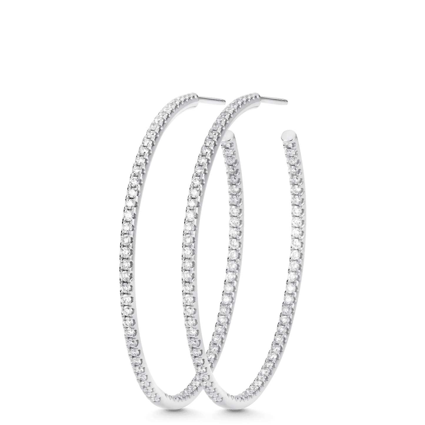 1.37 TCW Round Moissanite Diamond Hoop Earrings