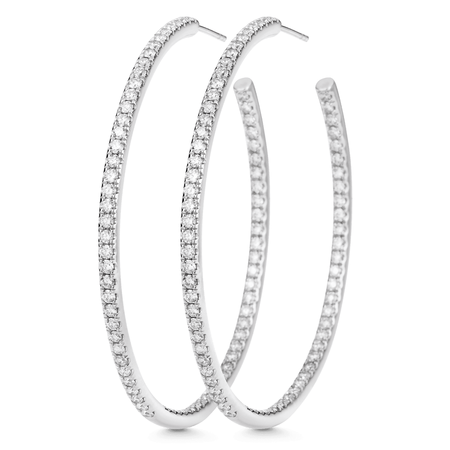 2.25 TCW Round Moissanite Diamond Inside Out Hoop Earrings