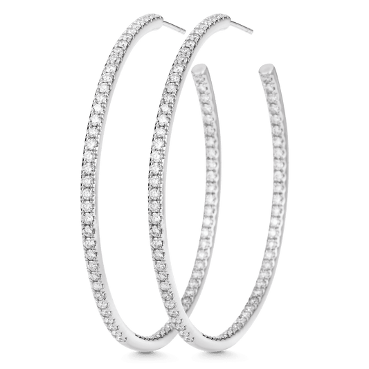 2.25 TCW Round Moissanite Diamond Inside Out Hoop Earrings