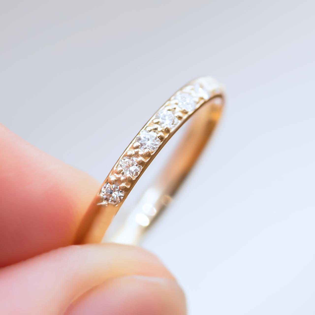 Round Brilliant Cut Half Eternity Wedding Band