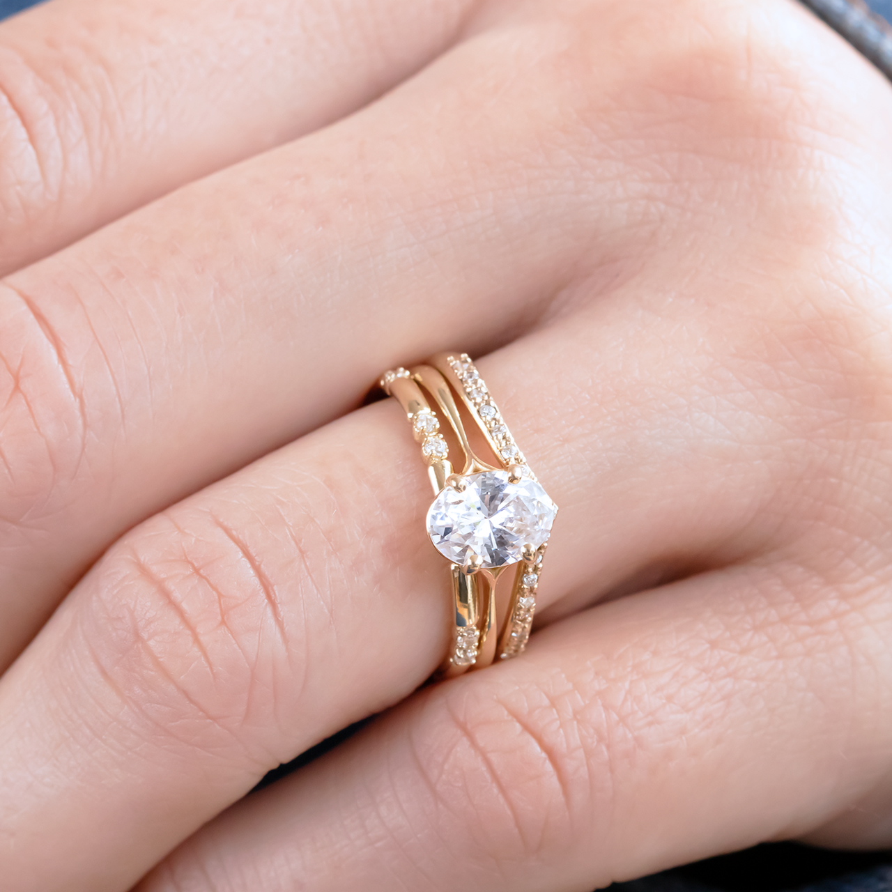 2.72CT Oval Cut 4 Prong Solitaire Moissanite Engagement Ring
