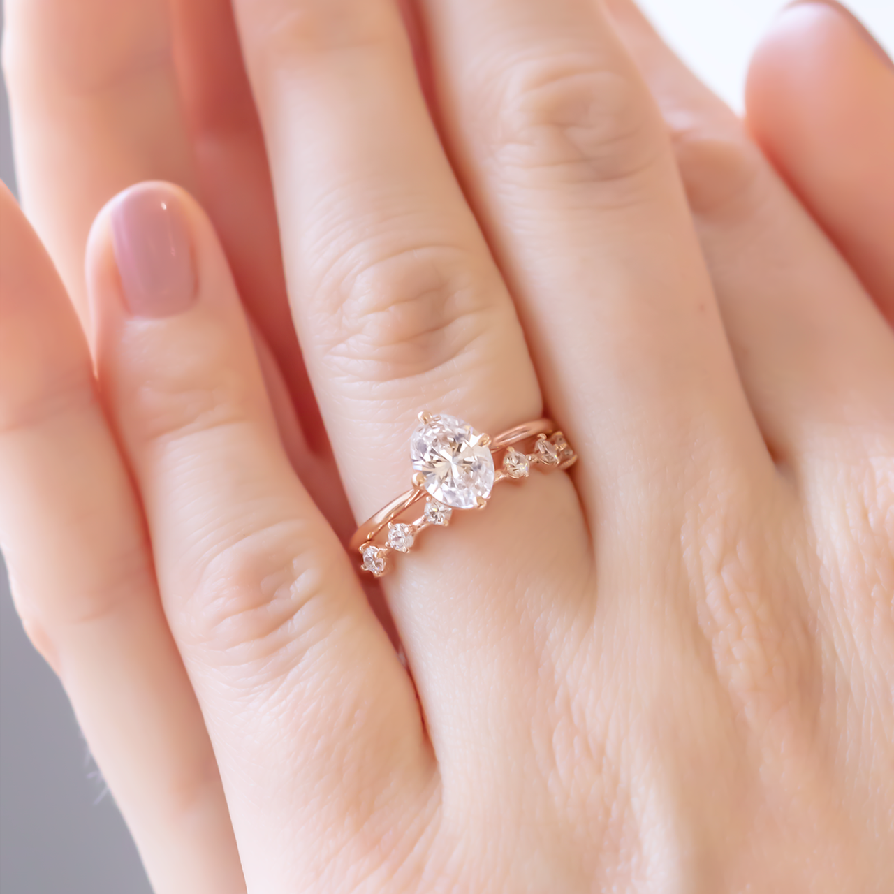 1.33 CT Oval Cut Moissanite Engagement Ring