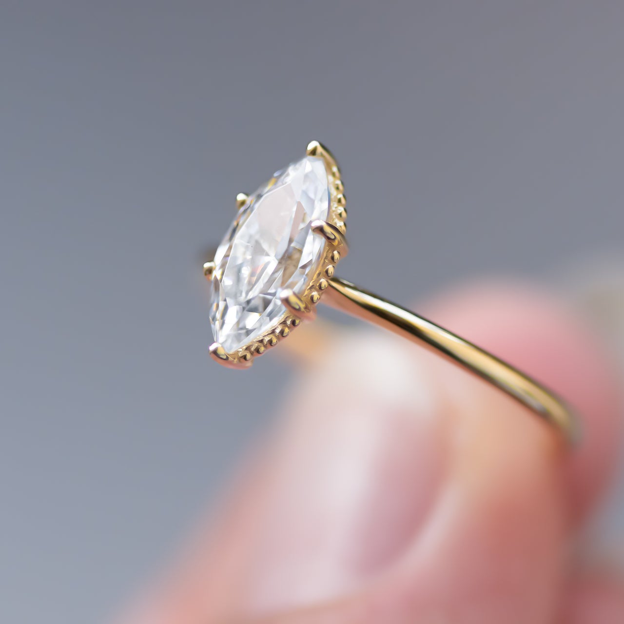 1.0CT Marquise Cut Solitaire Diamond Engagement Ring