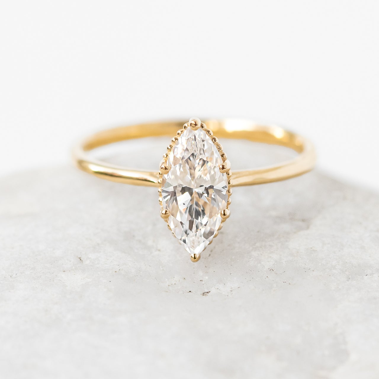 1.0CT Marquise Cut Solitaire Diamond Engagement Ring