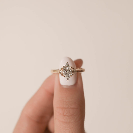 1.2ct Oval Moissanite Vintage Solitaire Diamond Engagement Ring