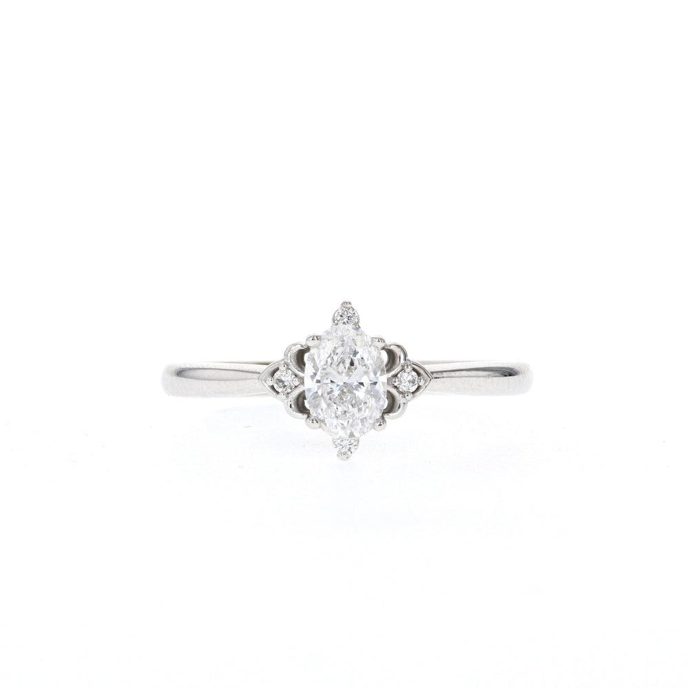 1.2ct Oval Moissanite Vintage Solitaire Diamond Engagement Ring