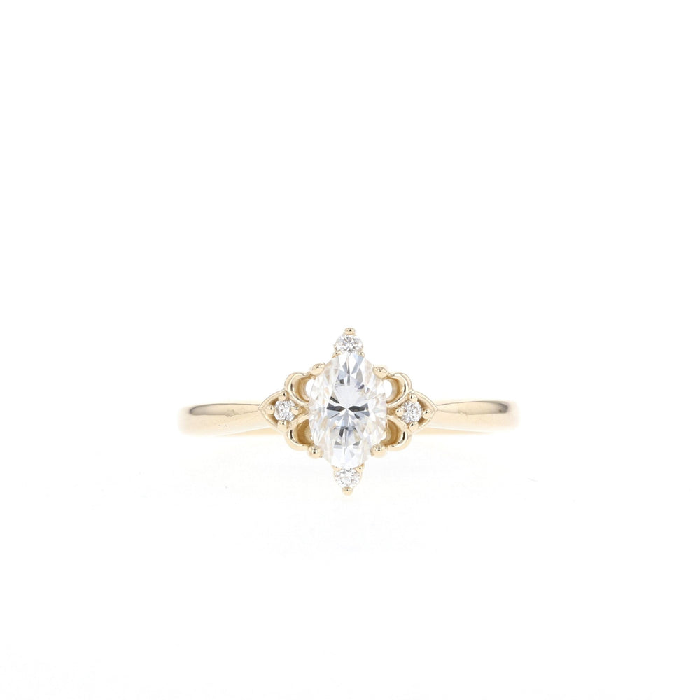 1.2ct Oval Moissanite Vintage Solitaire Diamond Engagement Ring