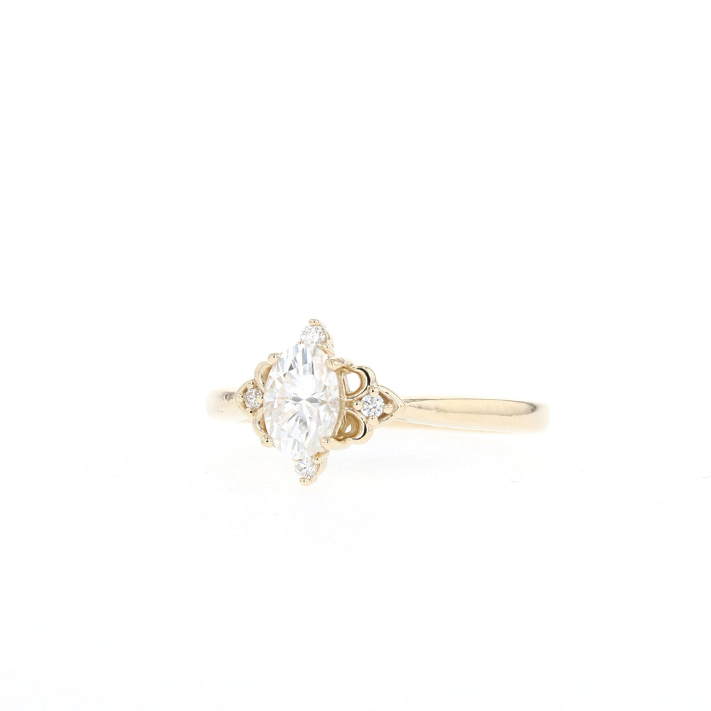 1.2ct Oval Moissanite Vintage Solitaire Diamond Engagement Ring