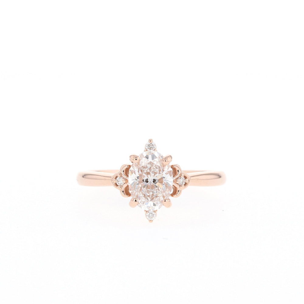 1.2ct Oval Moissanite Vintage Solitaire Diamond Engagement Ring