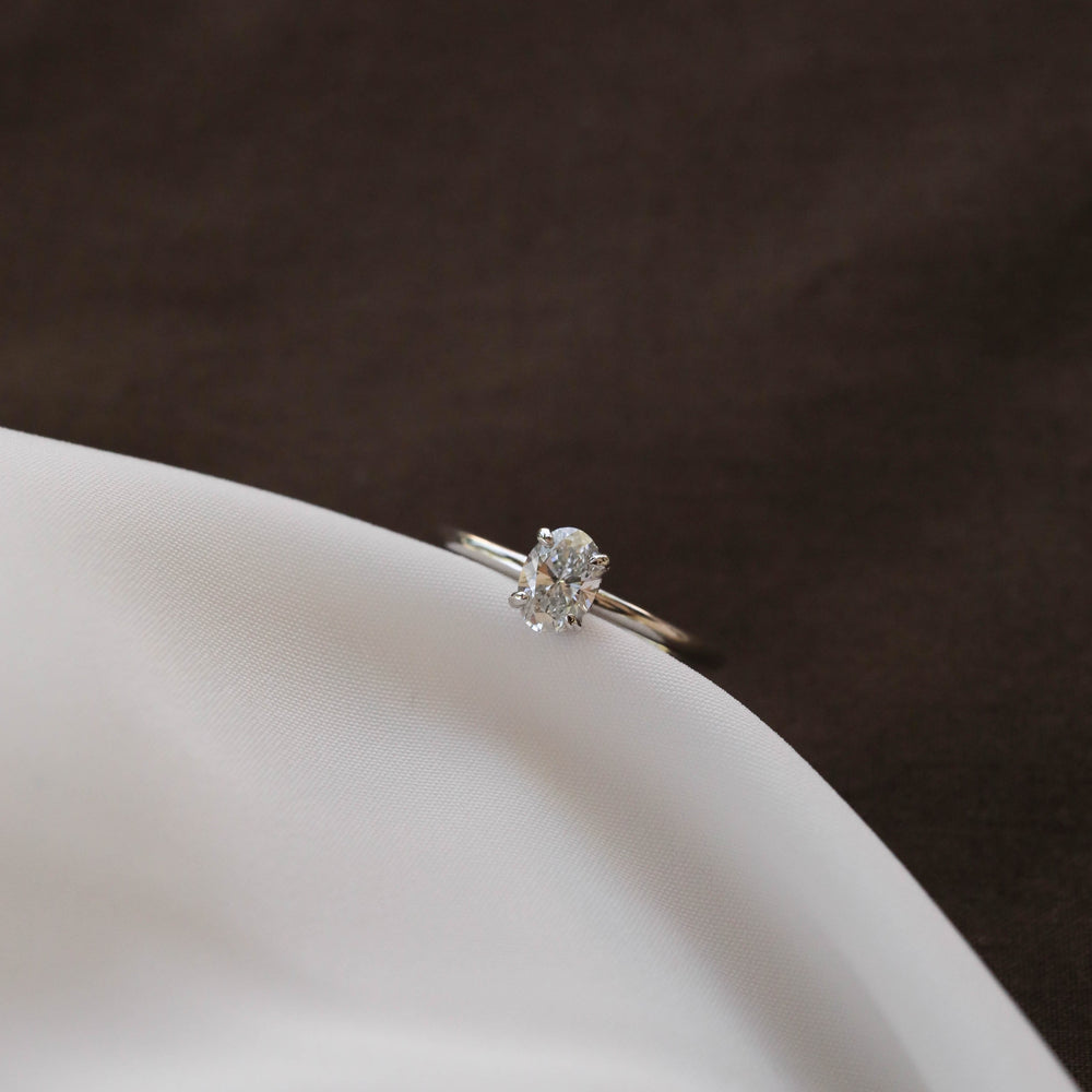 1.20CT Oval Moissanite Hidden Halo Diamond Engagement Ring