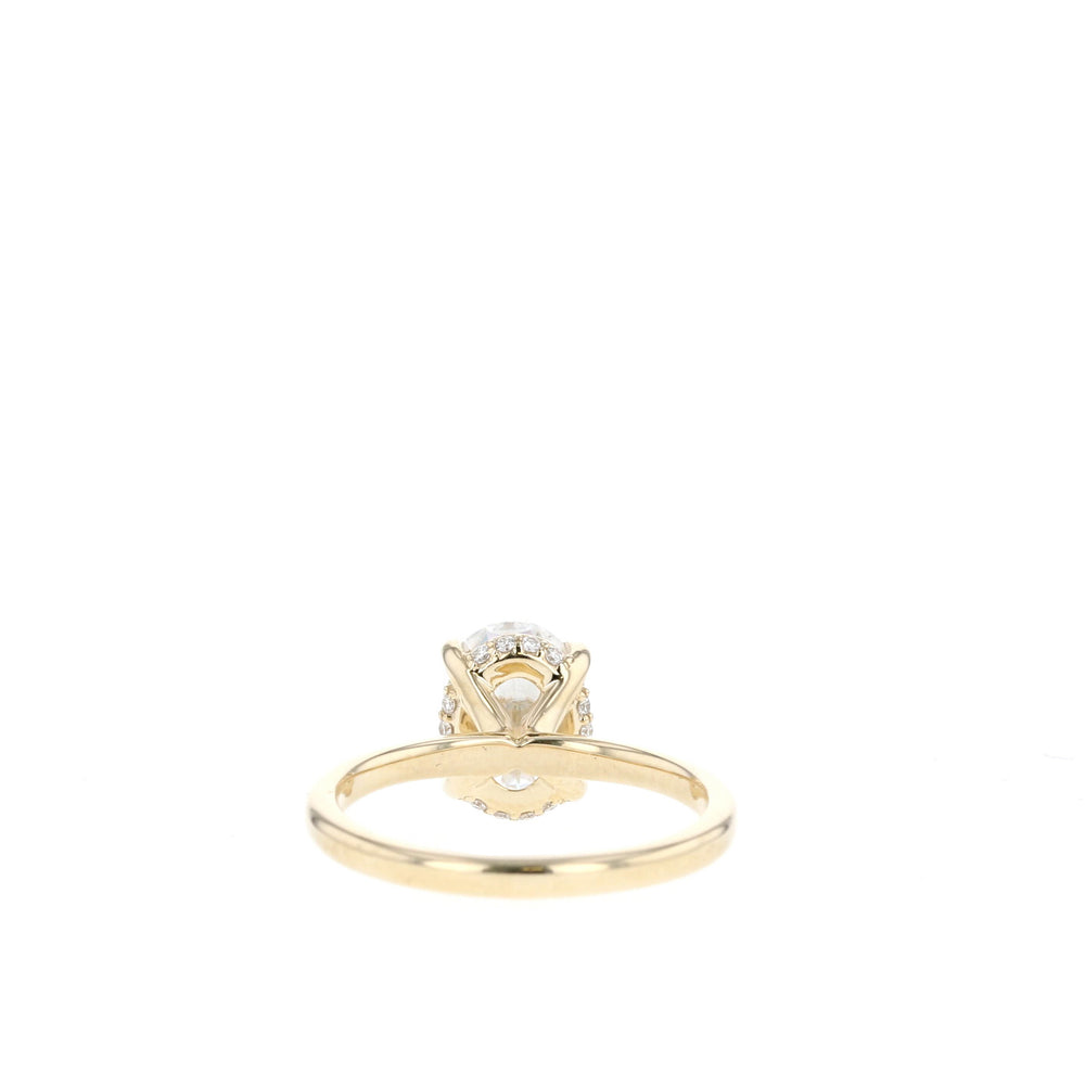 1.20CT Oval Moissanite Hidden Halo Diamond Engagement Ring