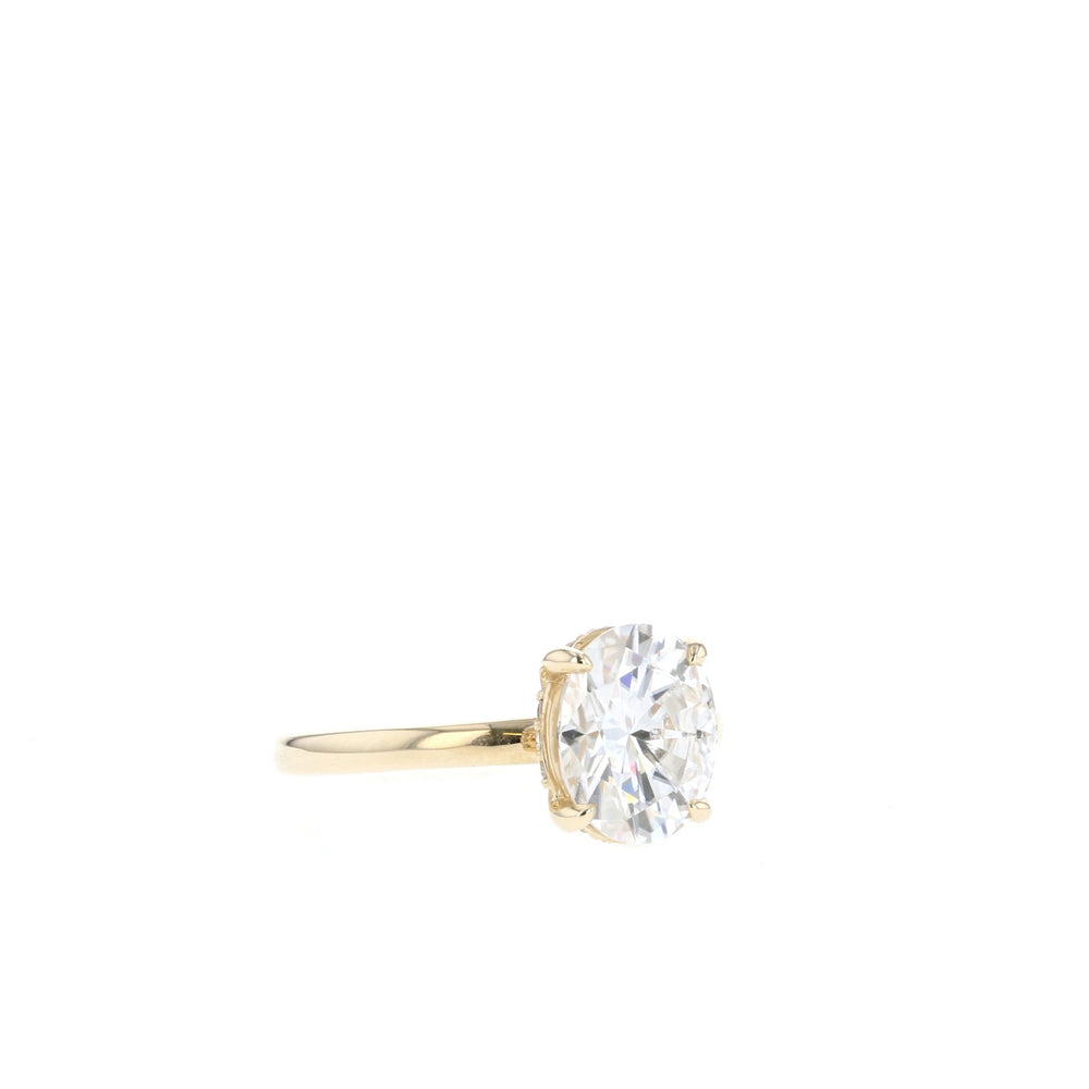 1.20CT Oval Moissanite Hidden Halo Diamond Engagement Ring